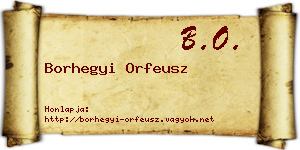 Borhegyi Orfeusz névjegykártya
